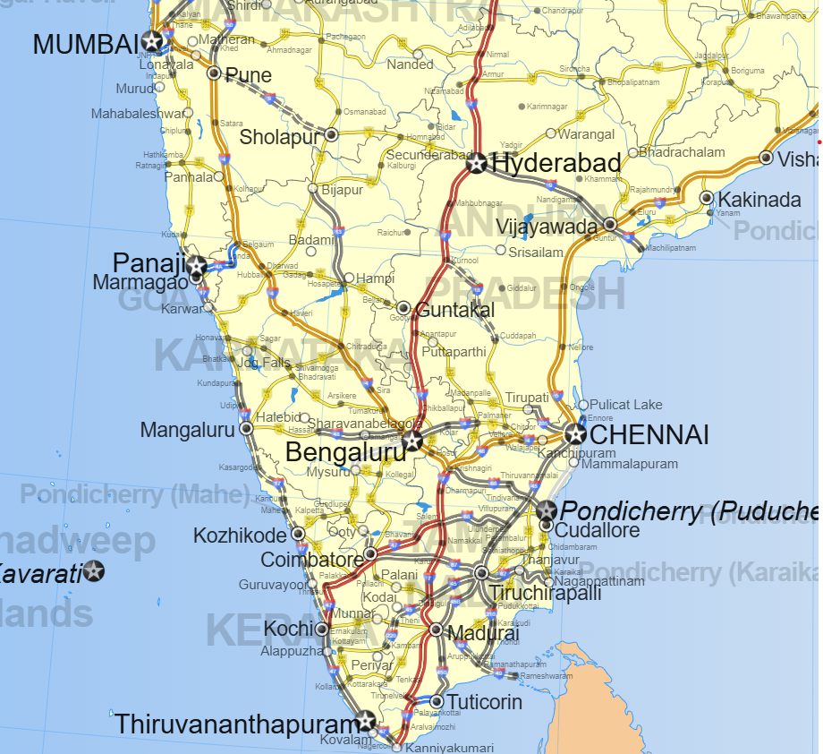 Map showing initial launch cities Bangalore and Pune